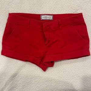 Abercrombie & Fitch Red Jean Shorts